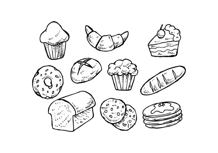 vector de icono de dibujado a mano de pastelería gratis