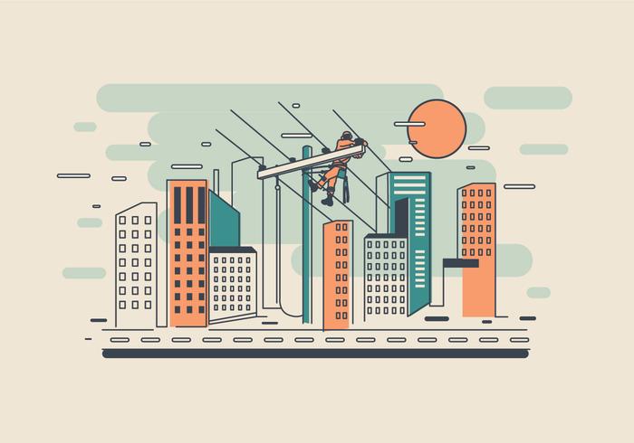 Lineman in City Vector