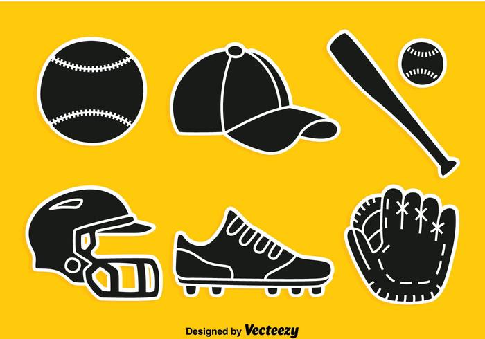 Softball Silhouette Element Vector