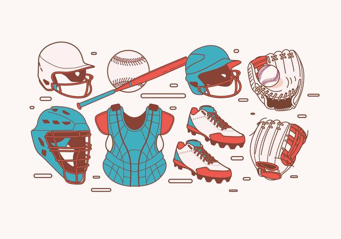 Softball Equipment Vector