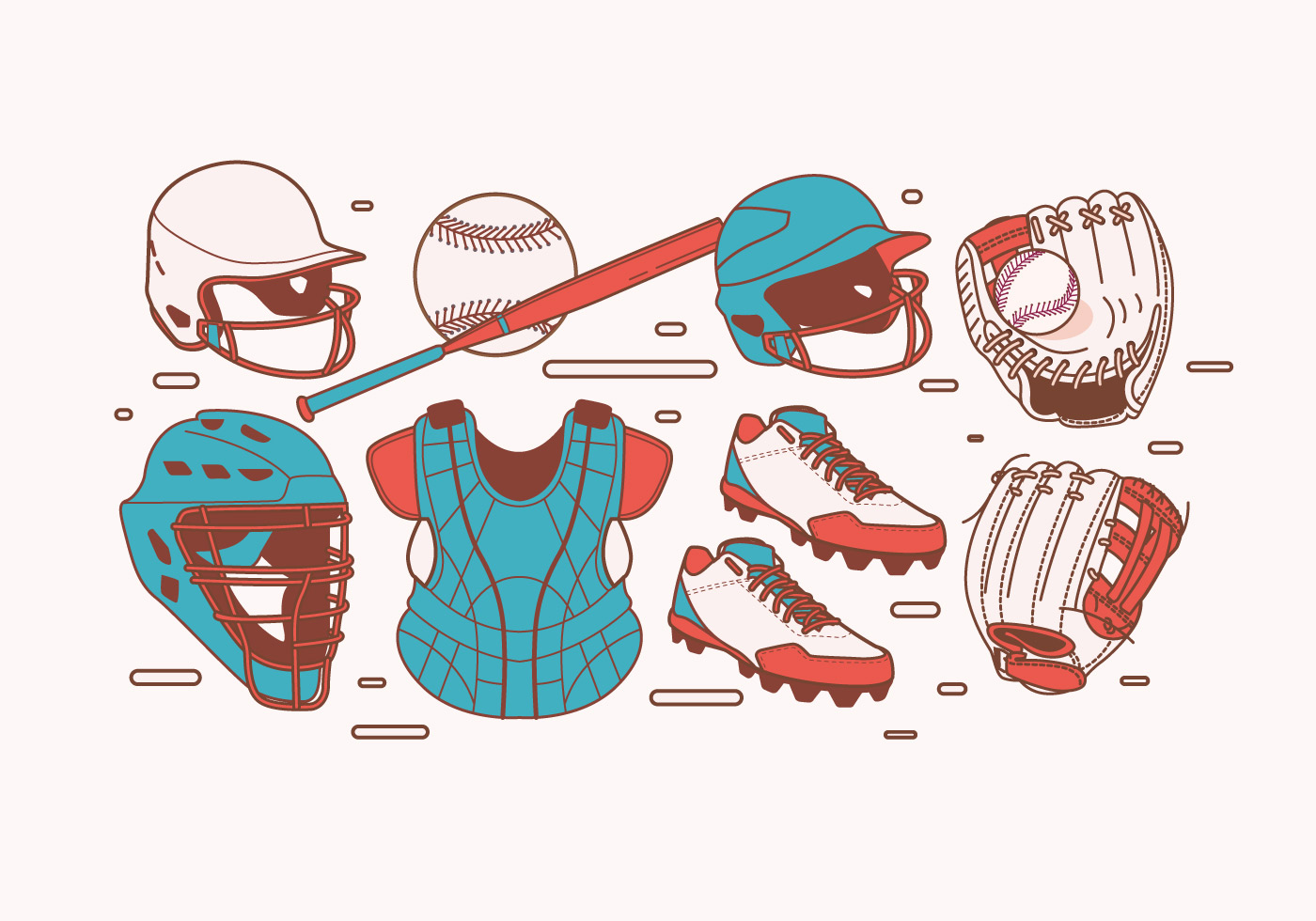 bedstemor Stejl sikkert Softball Equipment Vector 164246 Vector Art at Vecteezy