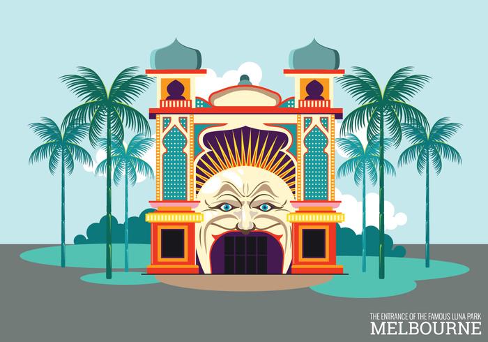 Melbourne Luna Park Gate Vector 