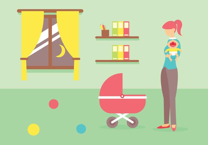 Babysitter Vector Illustration