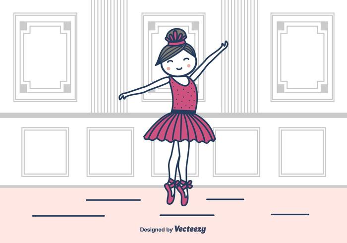 Ballerina In Studio Vector Illustration