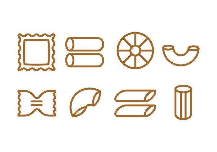 Conjunto de iconos de pasta vector