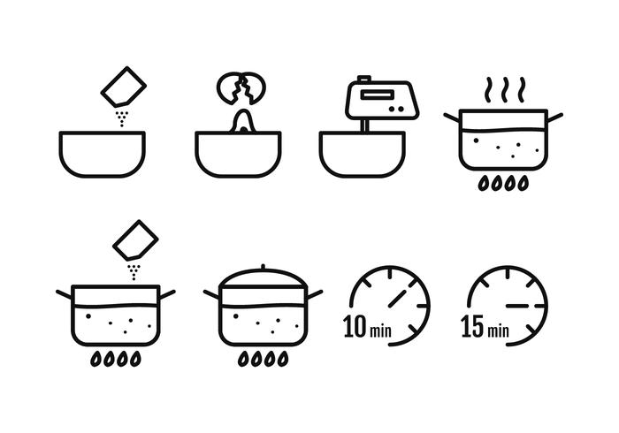 Cooking Instruction Icons vector