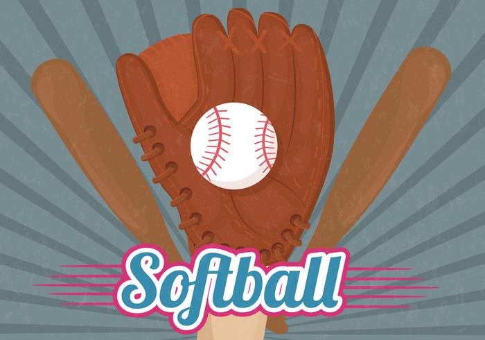 Softball Glove Background Vector 