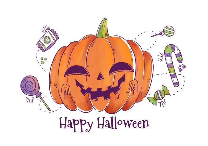 Scary Pumpkin Character Smiling Vector 