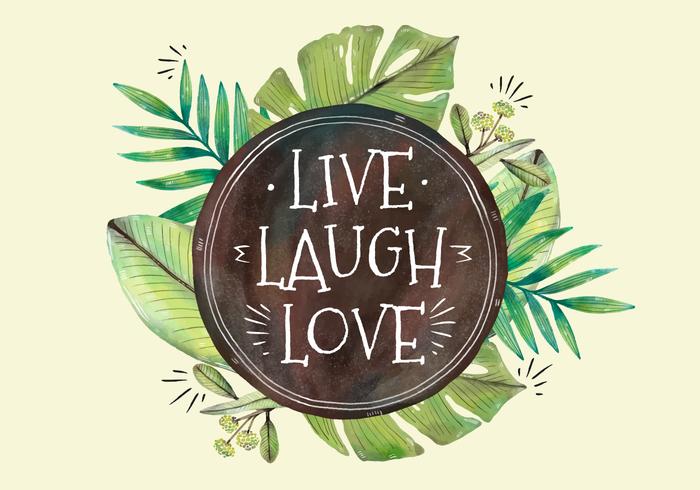 Cute Tropical Green Leaves With Quote vector