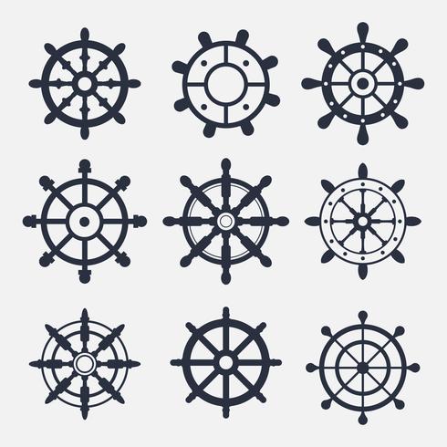 Ship Wheel Icon Vectors 