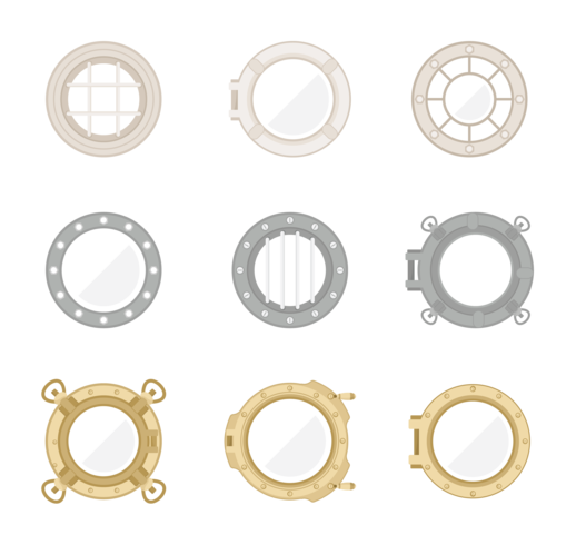 Porthole Icons Vector