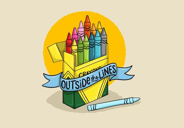 Colorful Crayons Design Vector 