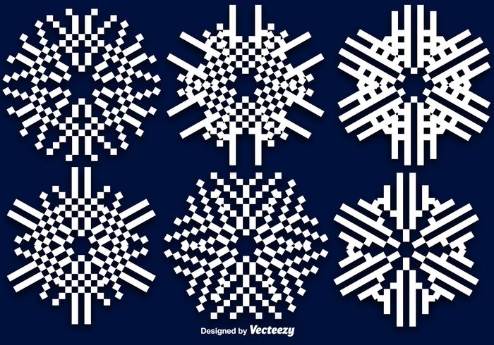 Flat 8-bit Vector Snowflakes