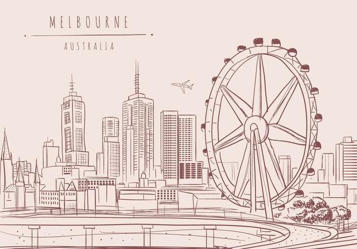 Melbourne City Vector Background 