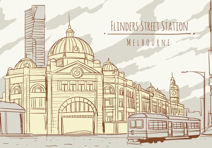 Flinders Street Station Melbourne vector