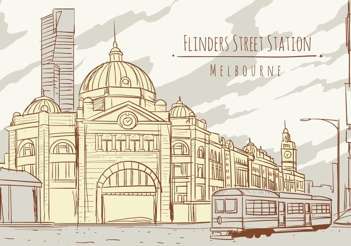 flinders street station melbourne vector