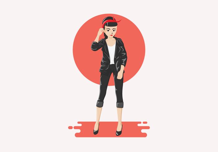 Greaser Girl Vector