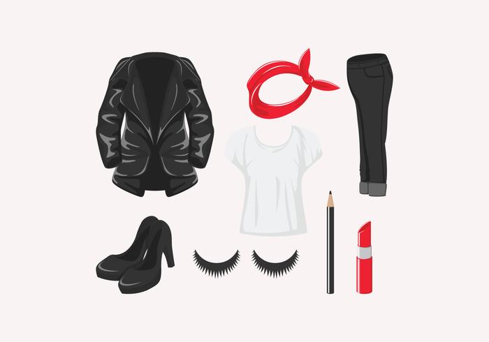 Greaser Girl Elements vector