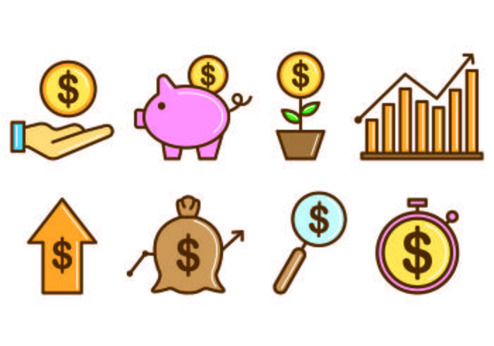 Conjunto de icono de ingresos vector