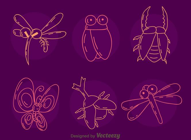 Sketch Insect Collection Vector