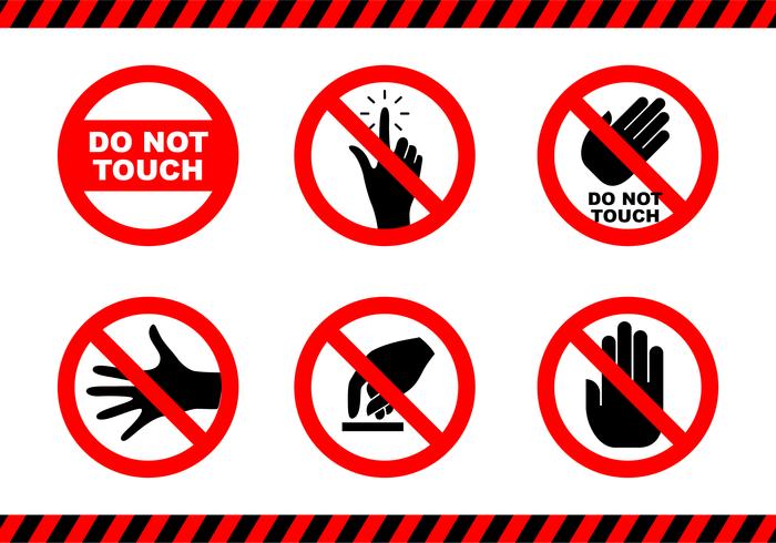 Flat Don't Touch Sticker vector