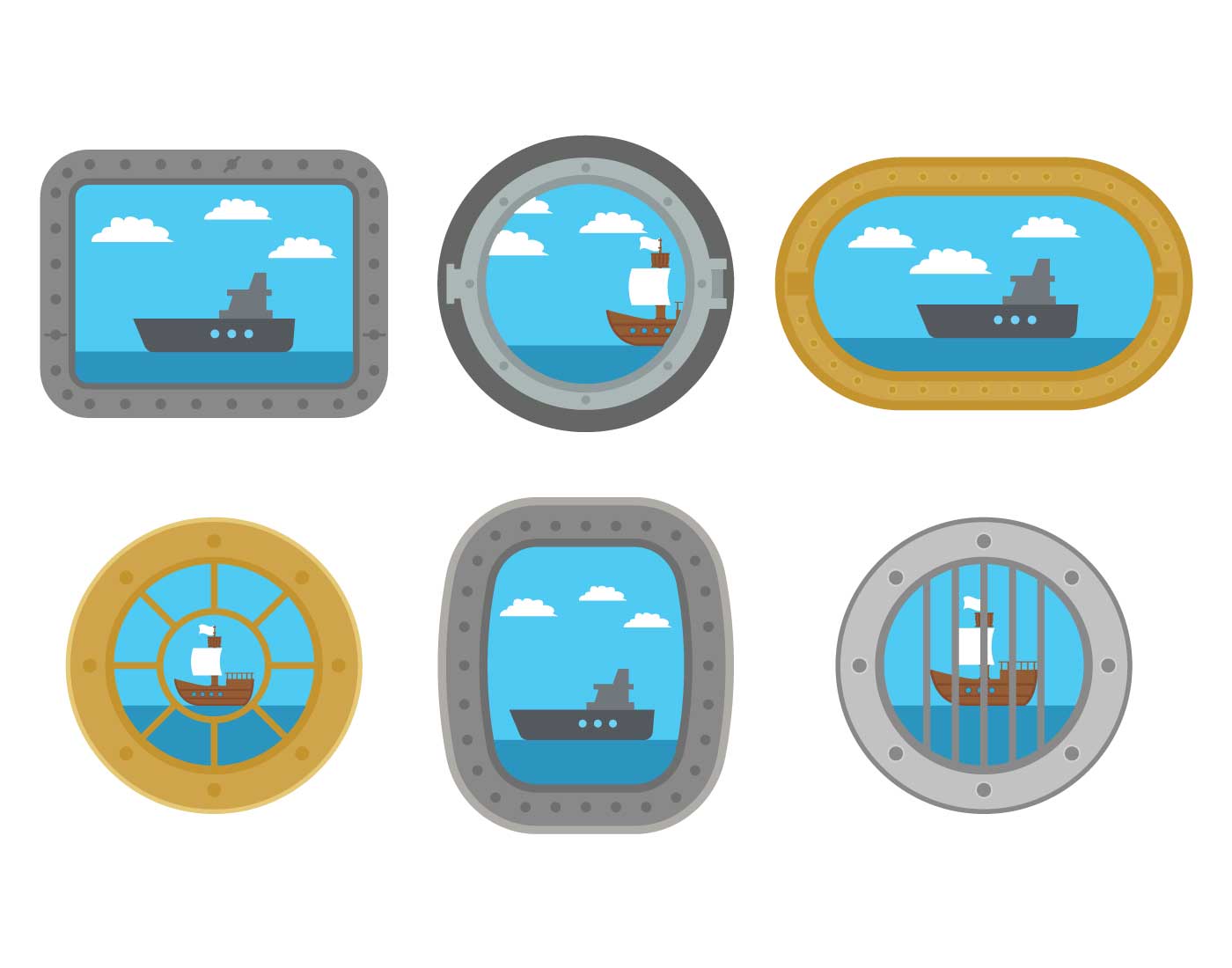 Porthole vector set 164500 Vector Art at Vecteezy