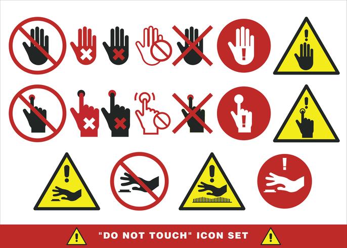 Do Not Touch Sign Set Vector