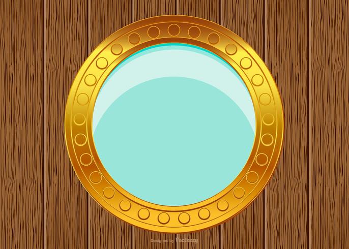 Porthole on Wood Background vector