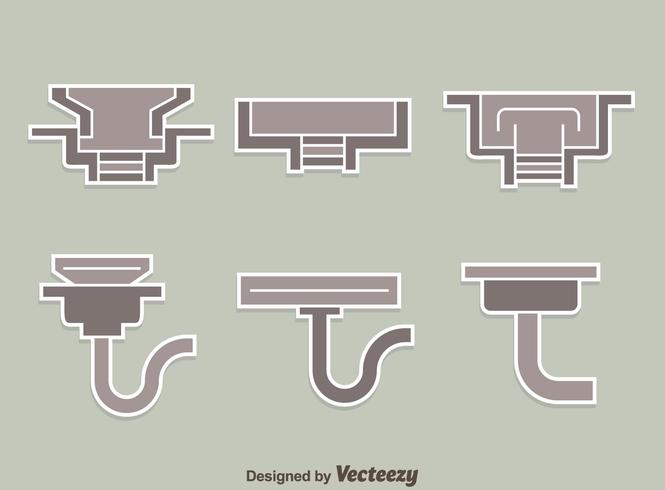 Gutter Collection On Grey Vector