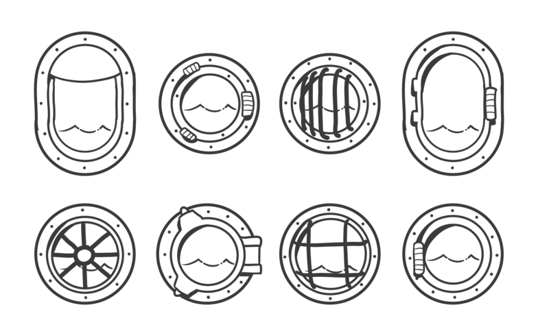 Porthole Icons Vector