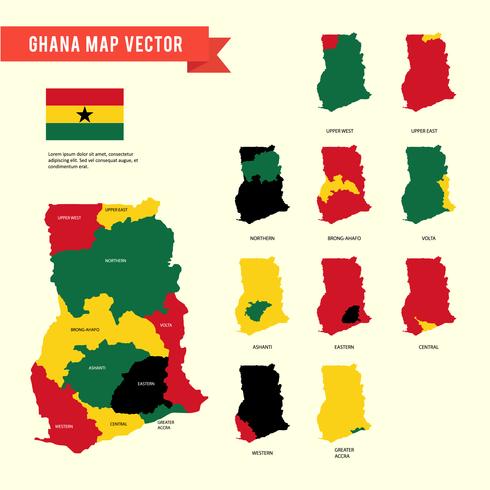 Vector de mapa de Ghana