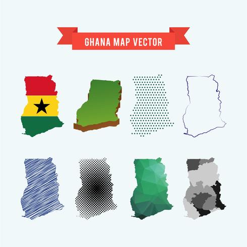 Vector de mapa de Ghana