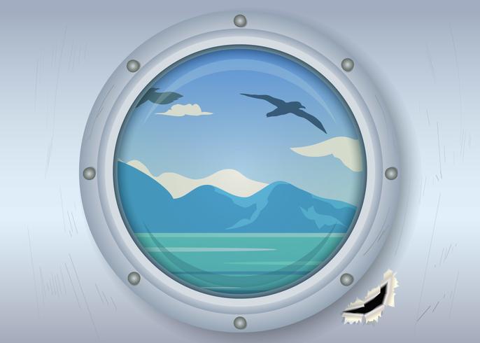 Ship Window And The Ocean View vector