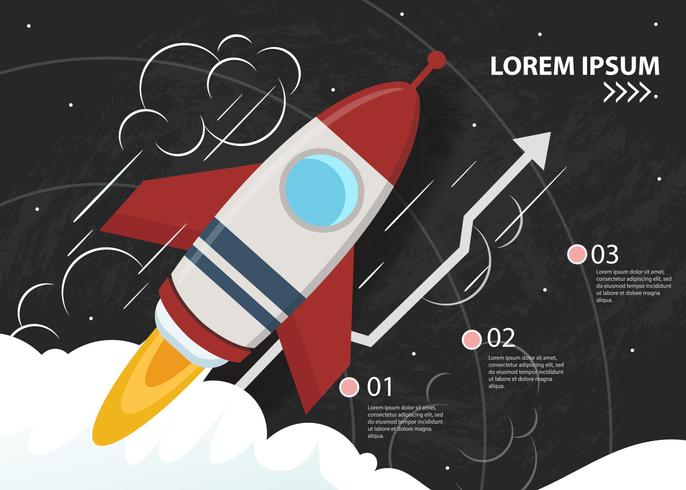 Ingresos de negocios con Rocket Figure vector