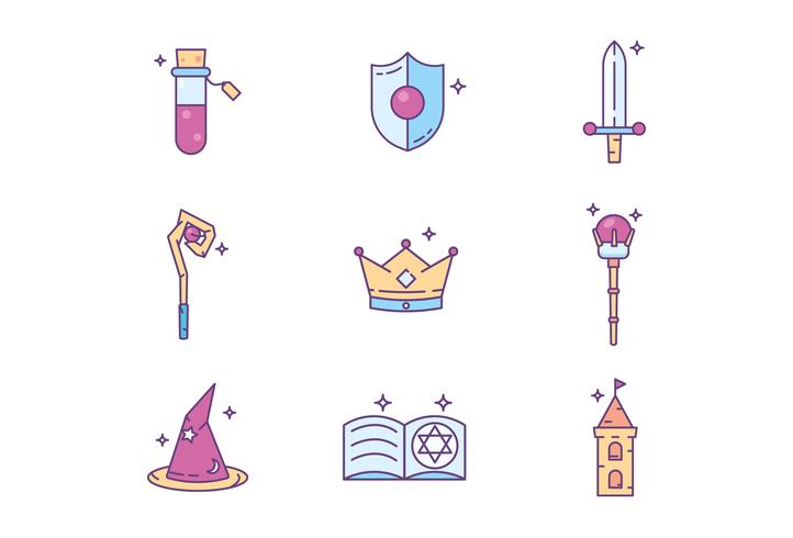 Medieval Fantasy Icons vector