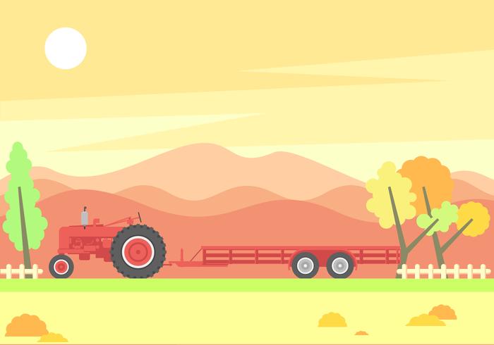 Flat Hayride Free Vector