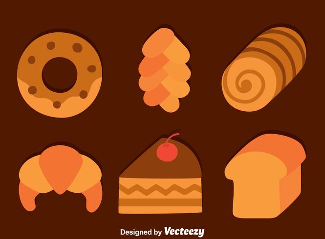 Flat Bread And Cake Vector