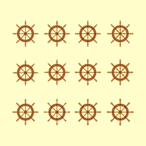 Ships Wheel Icons Collection vector