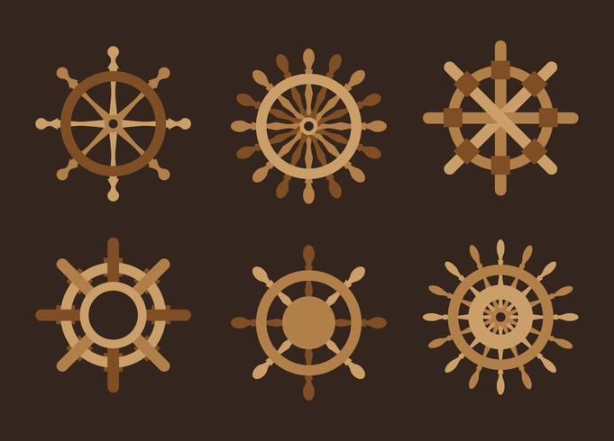 Ships Wheel Pack Vector