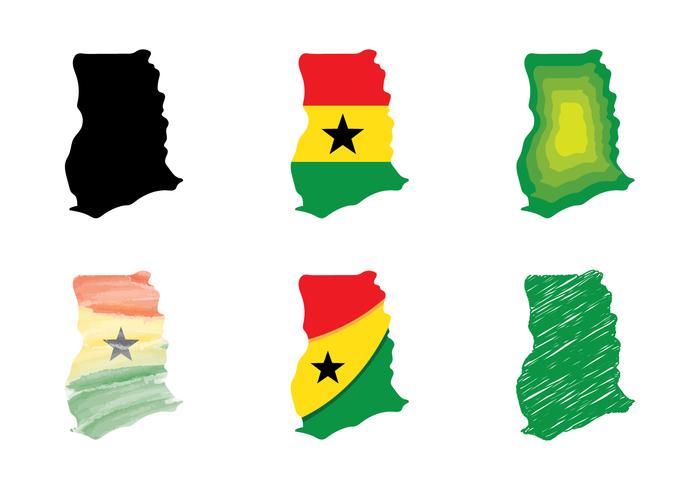 Mapa de Ghana vector