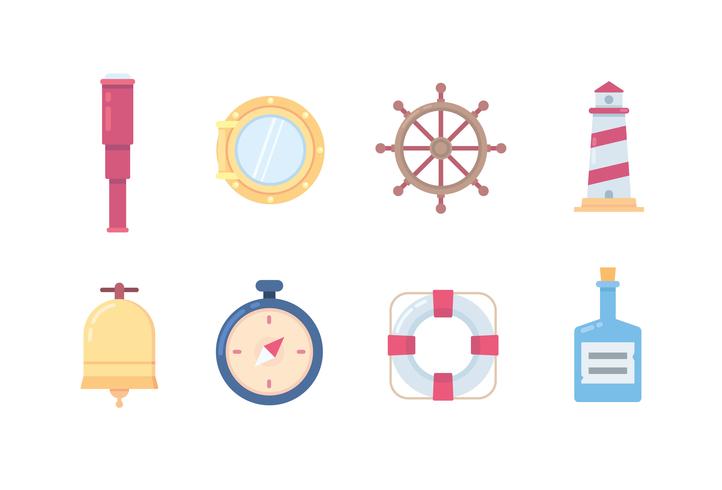 Marine and ship icons vector