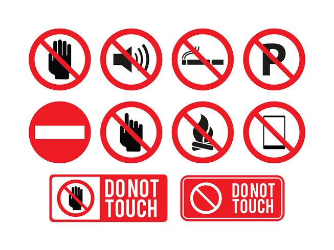 Do Not Touch Sign Free Vector