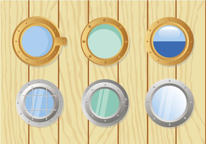 Ship Windows Set Free Vector