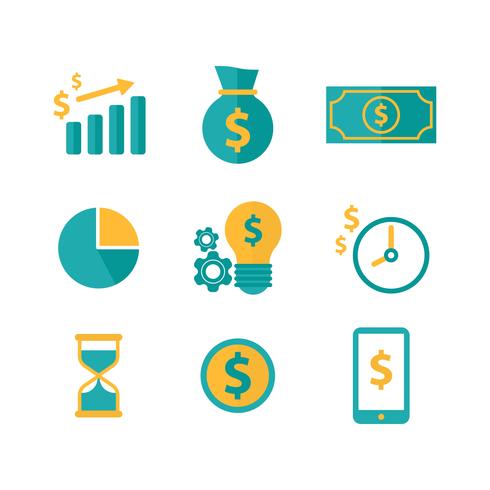 Iconos de finanzas e ingresos gratis vector