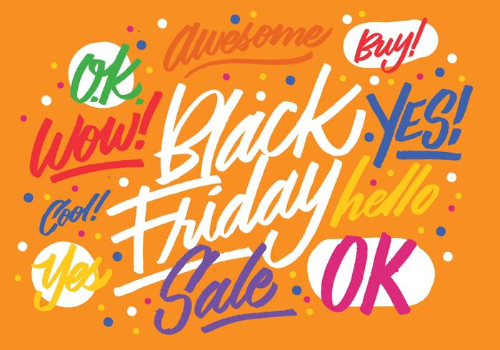 Black Friday Brush Lettering Vector 
