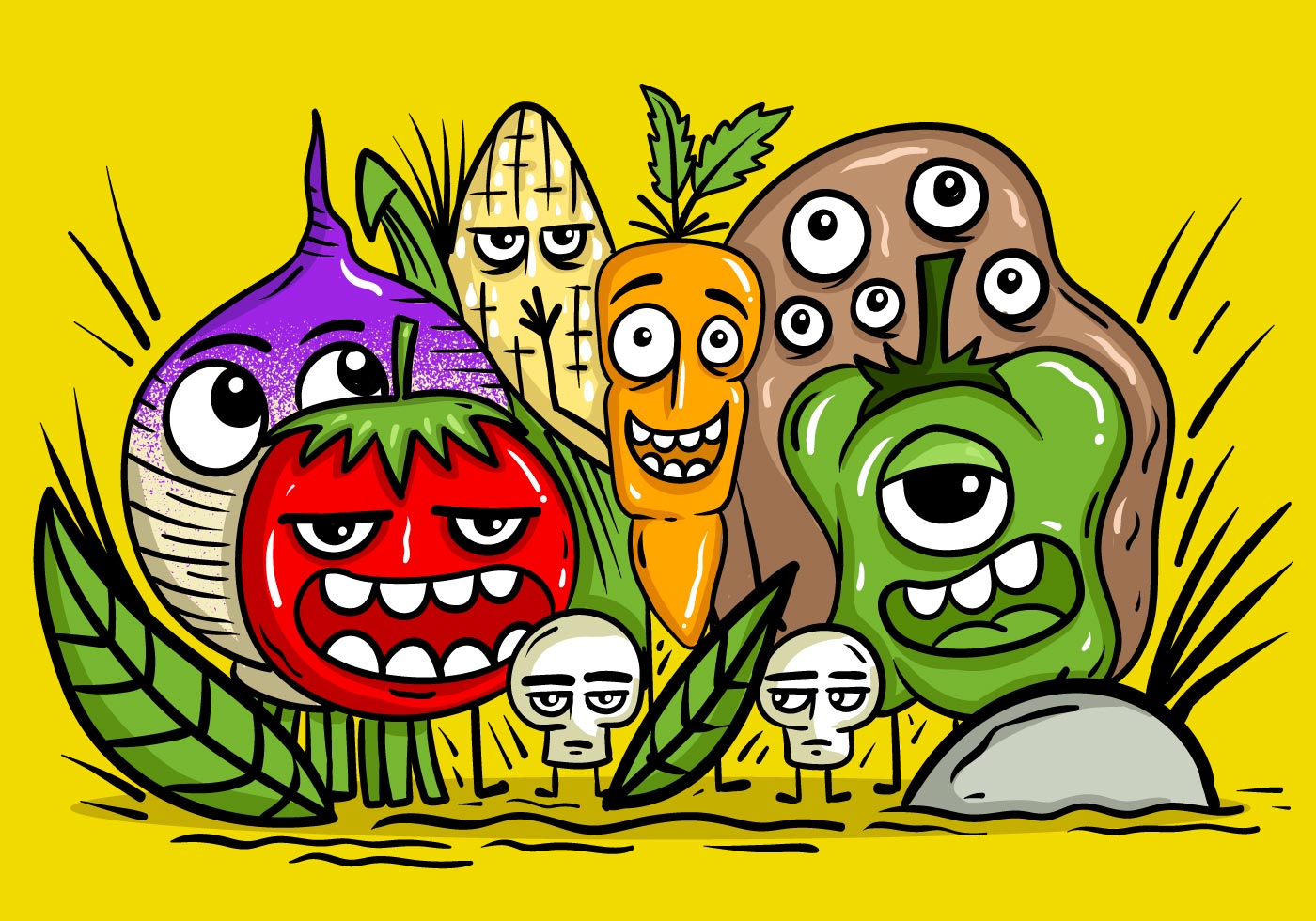 Download Vegetable Character Vectors - Download Free Vectors, Clipart Graphics & Vector Art