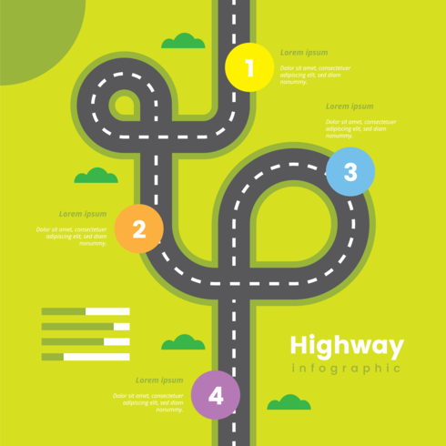 Infografía de la carretera vector