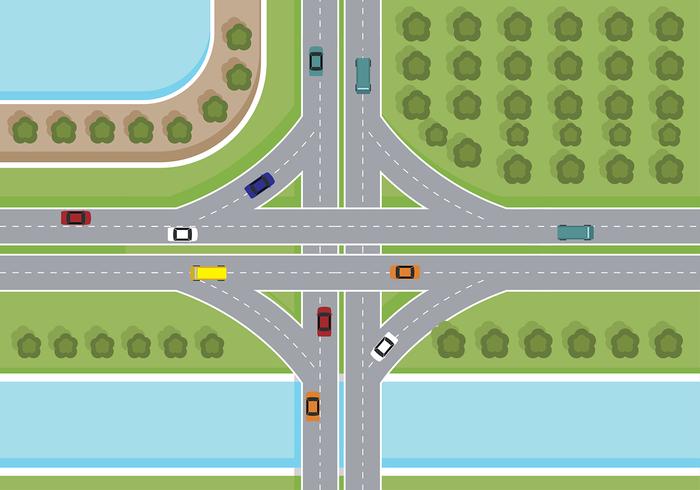 Highway Top View Vector