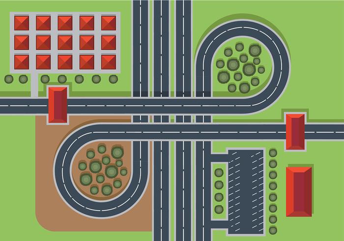 Highway Top View Free Vector