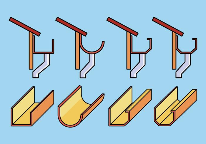 Gutter Icons Set vector